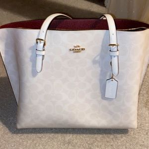 Coach White/Gold Mollie Tote